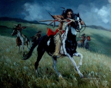  Indians Painting - western American Indians 66